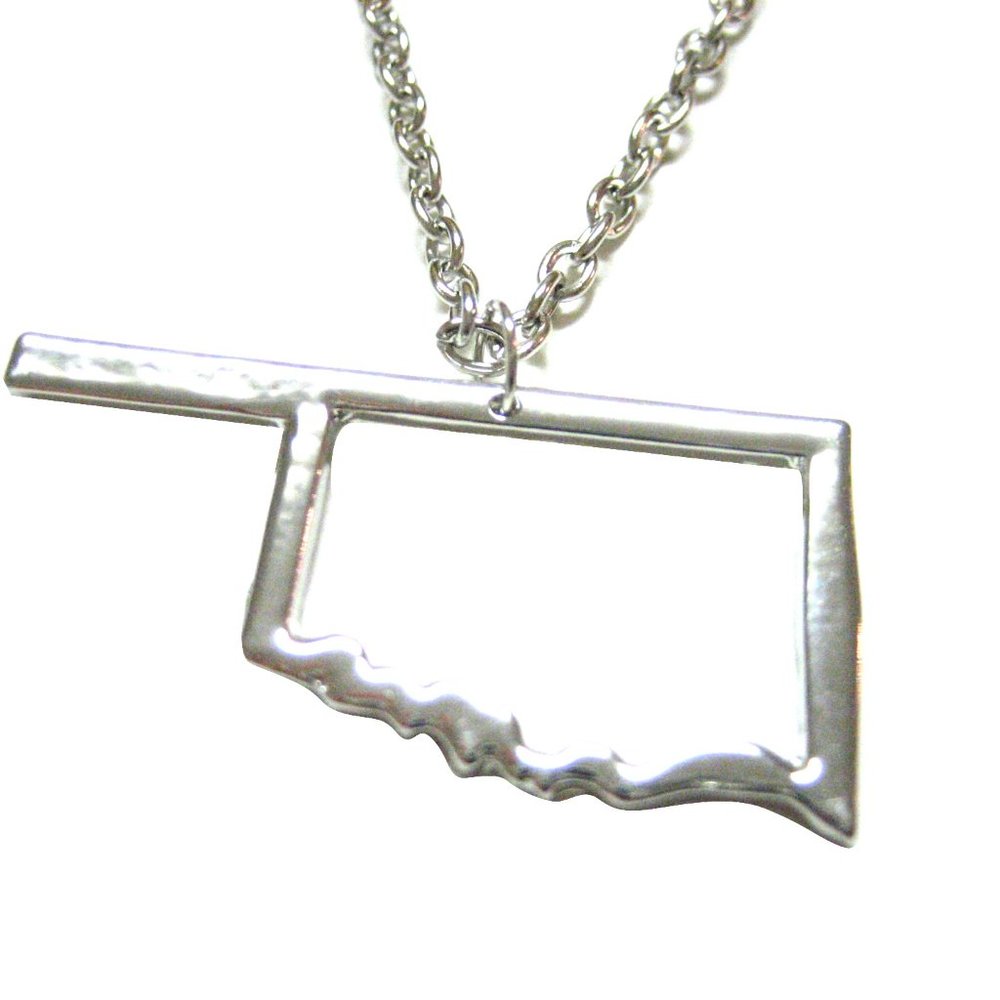 Oklahoma State Map Pendant Necklace
